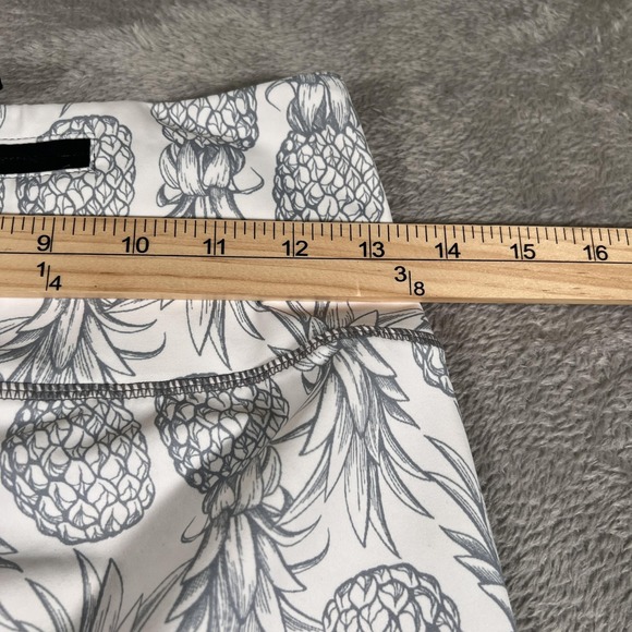 Love Fitness Leggings Womens Medium White Pineapple Print High Rise Yoga Pants - Picture 6 of 9